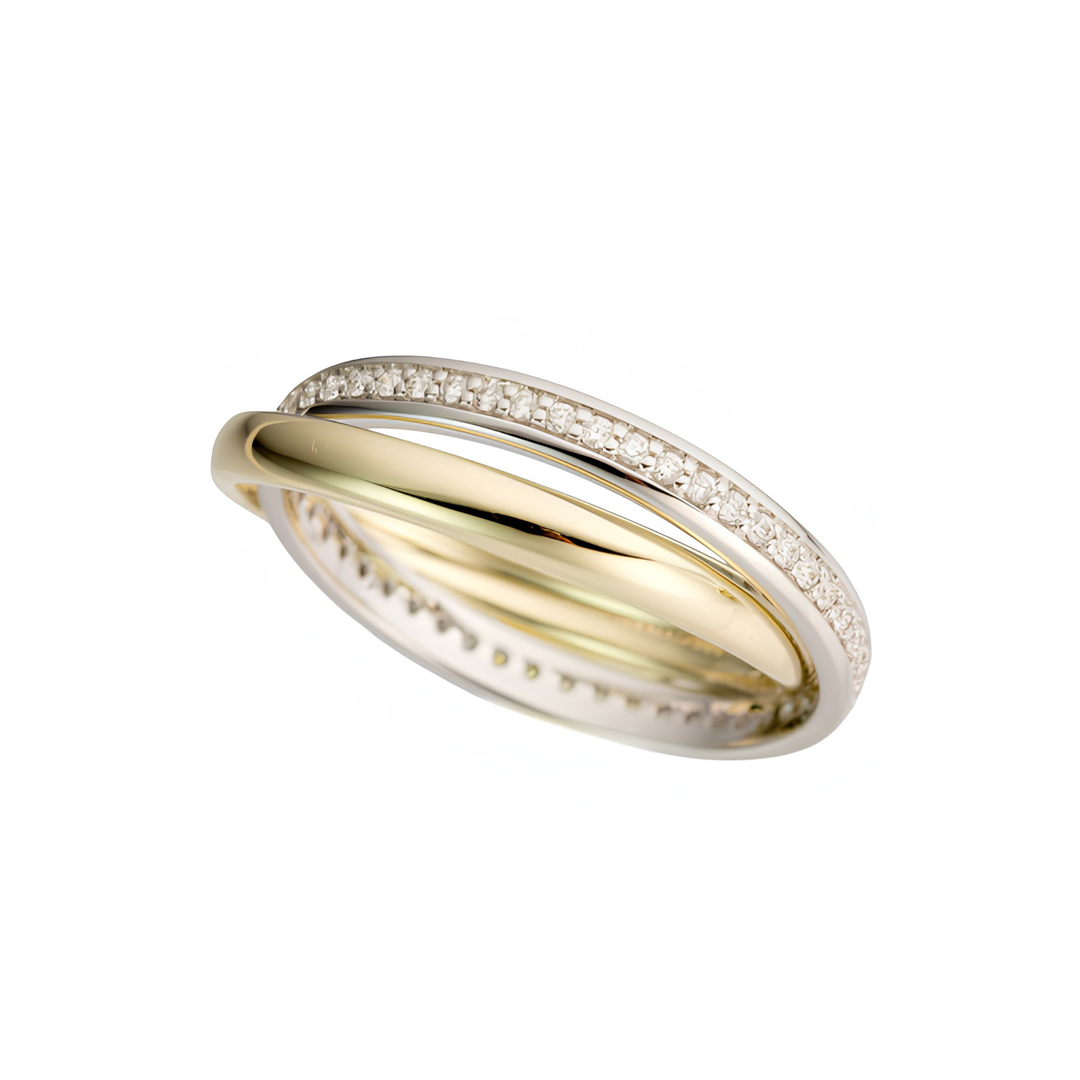 14K Yellow And White Gold 0.28 CTW Diamond Woman's Rolling Ring