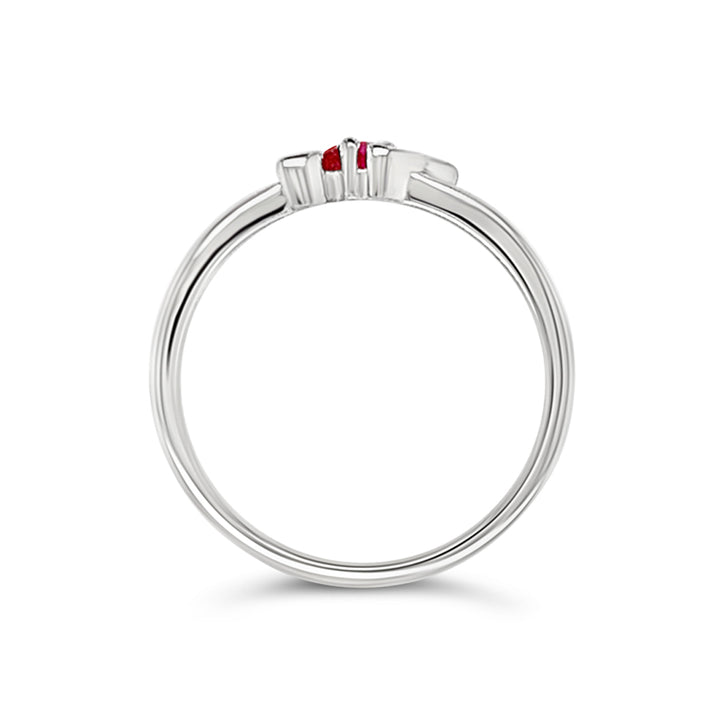 14K White Gold 0.15 CT Ruby Women's Ring