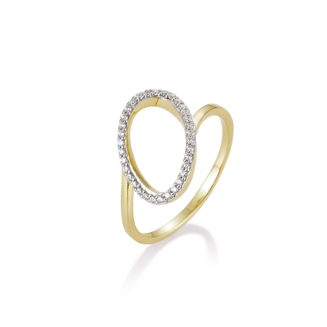 14K Yellow And White Gold Ralf Mezger 0.17 CTW Diamond Woman's Ring