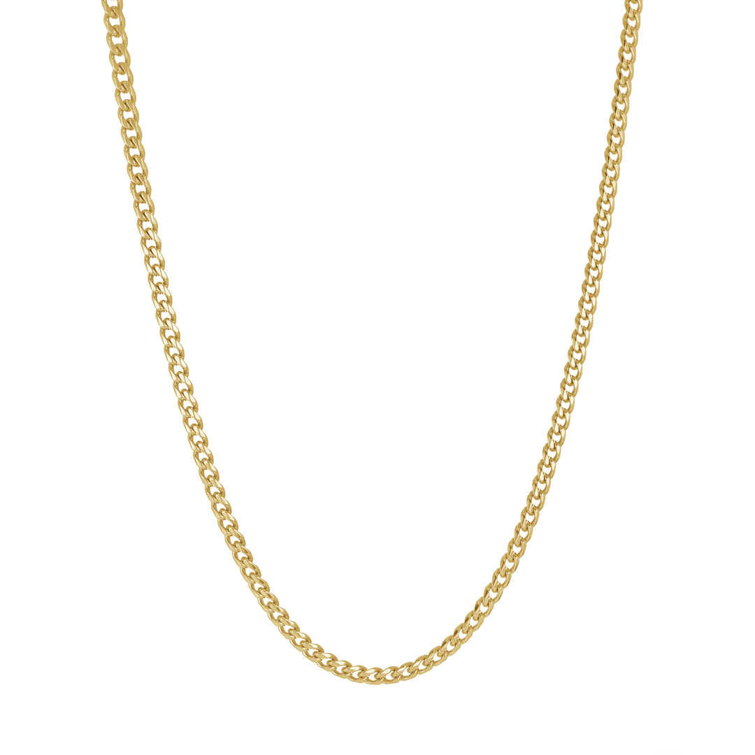 Italgem Stainless Steel Yellow Gold Plated Polished 3.3mm 22" Curb Link Chain