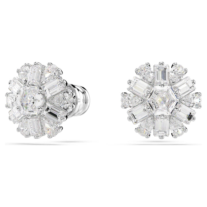 Swarovski Idyllia Rhodium Plated Cluster Stud Earrings With Clear Zirconia's 5691483