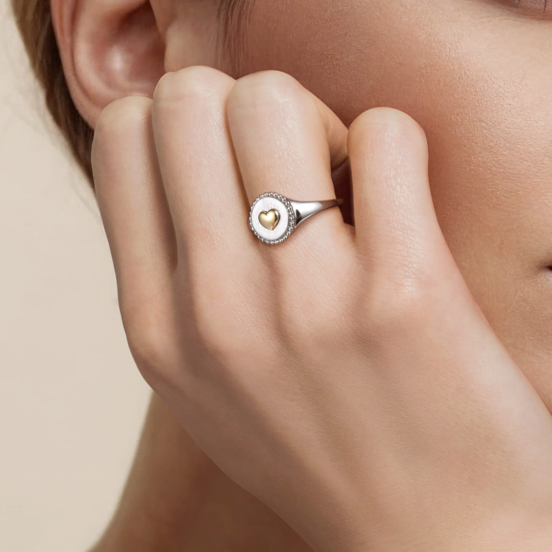 Sterling Silver And 14K Yellow Gold Gabriel & Co. Heart Ring