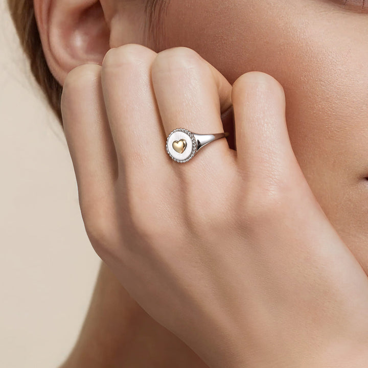 Sterling Silver And 14K Yellow Gold Gabriel & Co. Heart Ring