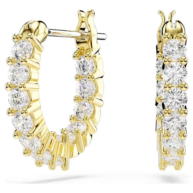 Swarovski Matrix Vittore Gold-Tone Plated Hoop Earrings With Clear Zirconia's 5733398