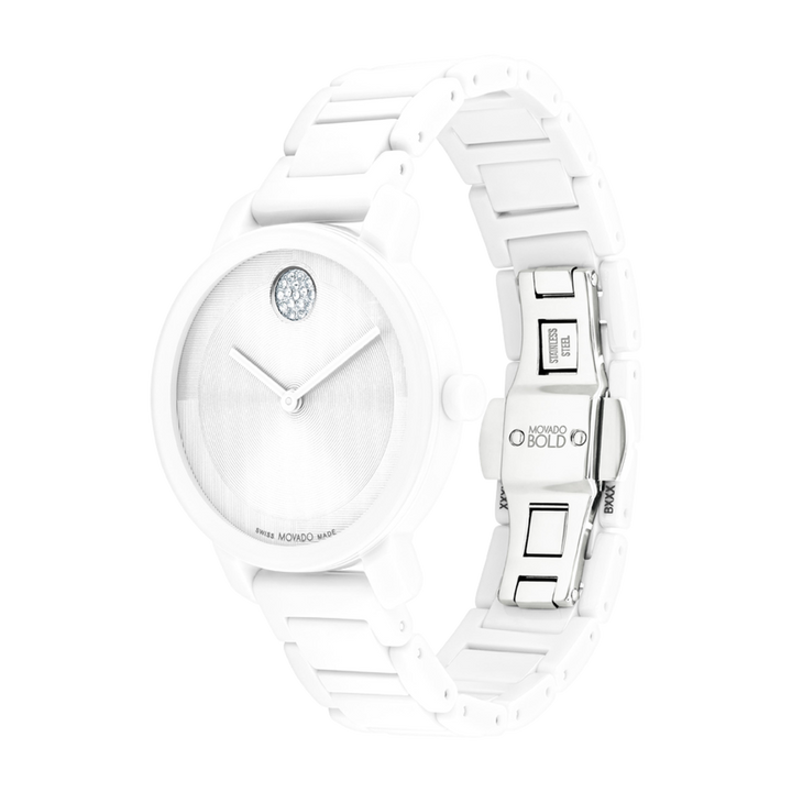 Movado Bold Evolution 2.0 Women's White Ceramic Watch 3601233
