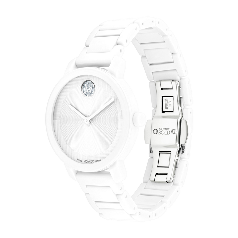 Movado Bold Evolution Women's White Ceramic Watch 3601233