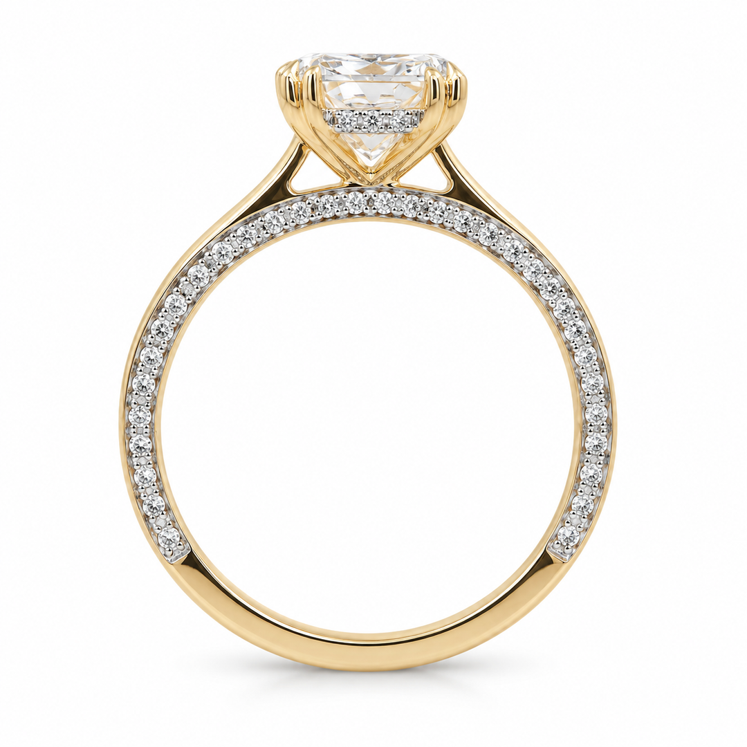 Women's 14K Yellow And White Gold 3.45 CTW LAB Grown Diamond Engagement Ring