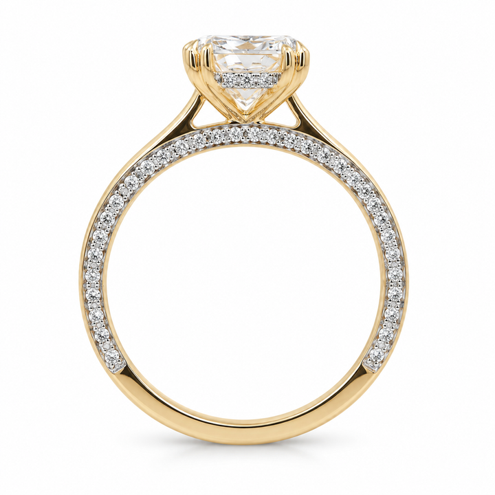 Women's 14K Yellow And White Gold 3.45 CTW LAB Grown Diamond Engagement Ring