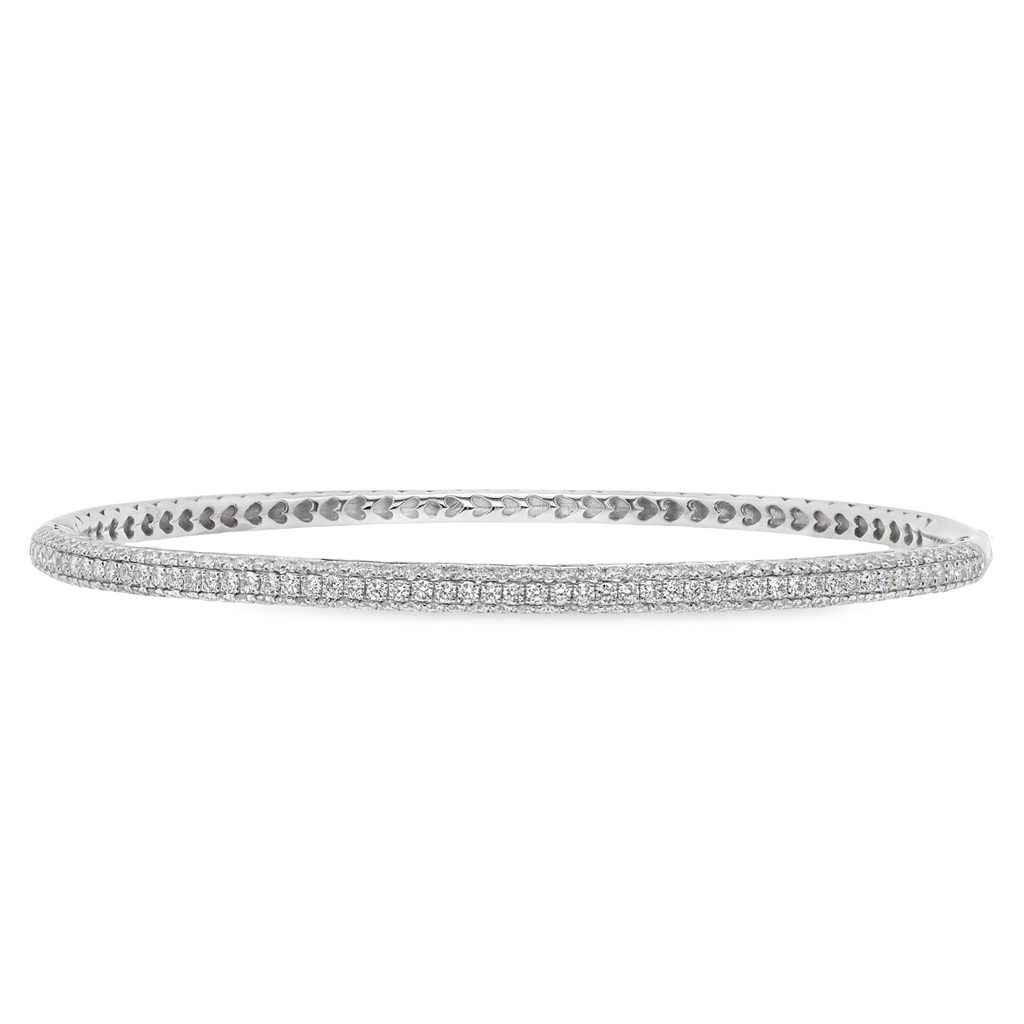 18K White Gold 1.66 CTW Diamond Bangle Bracelet