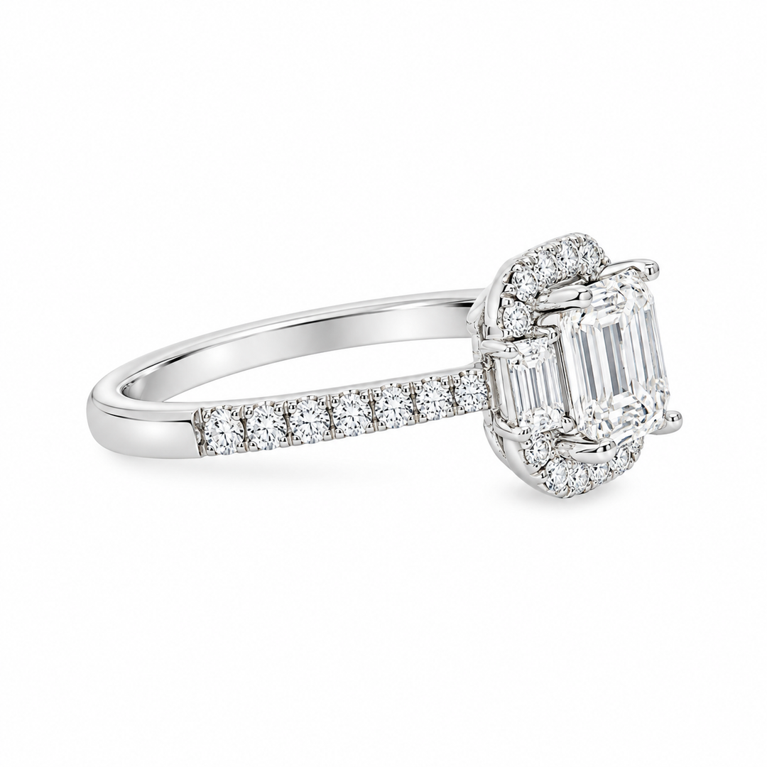 18K White Gold Halo 0.57 CTW Diamond Semi-Mount Engagement Ring