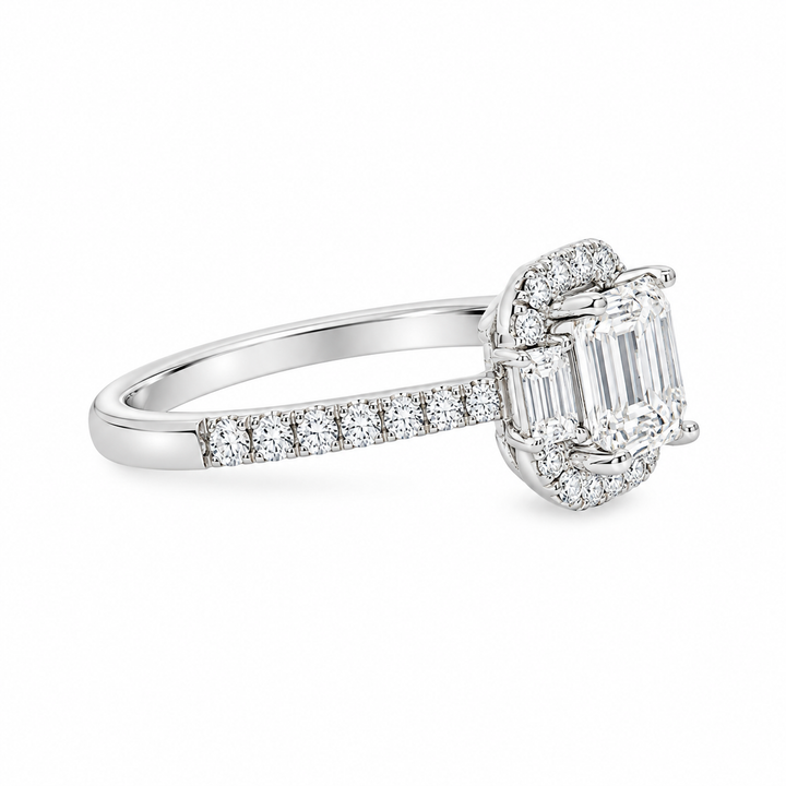 18K White Gold Halo 0.57 CTW Diamond Semi-Mount Engagement Ring