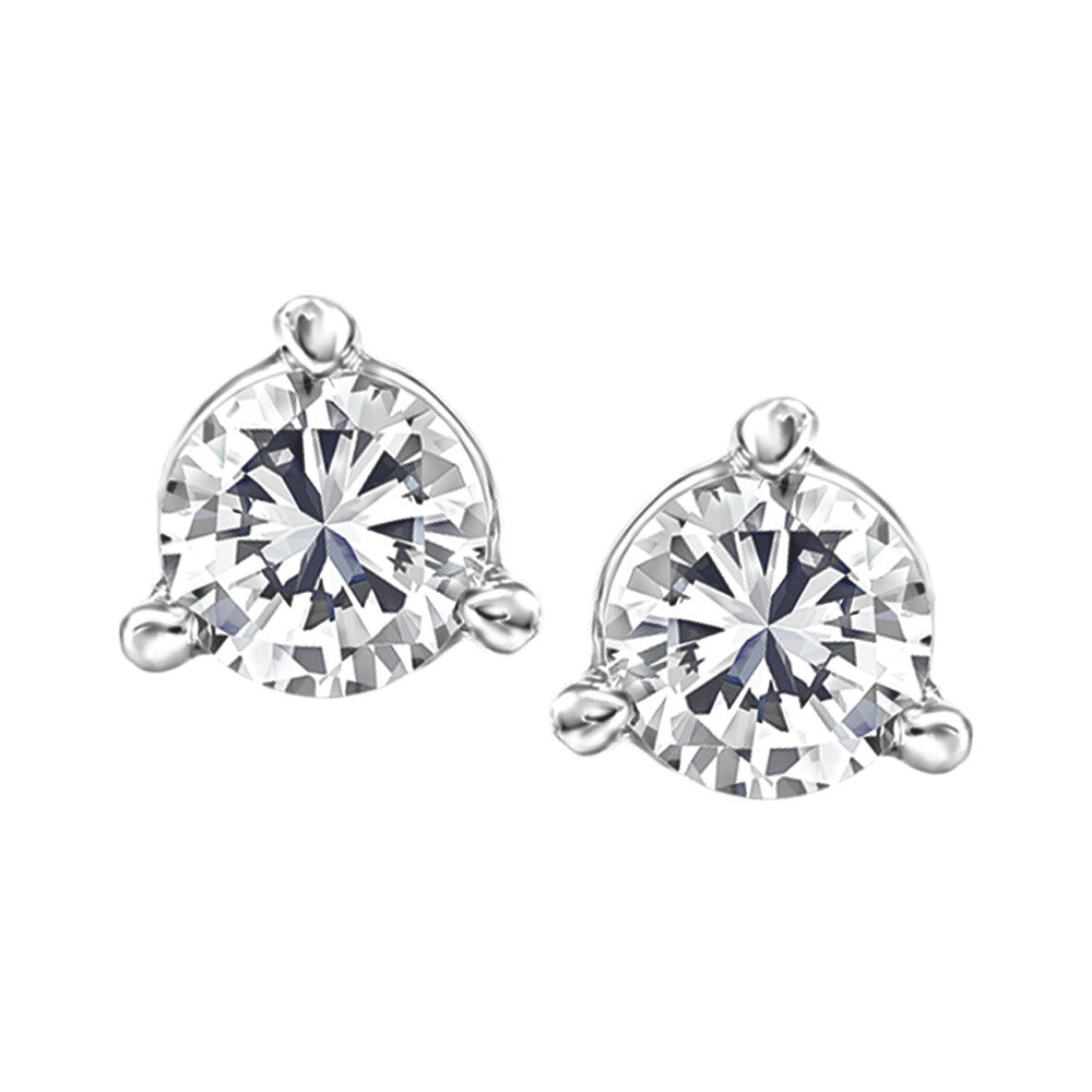 14K White Gold Claw Set Stud 0.27 CTWDiamond Earrings