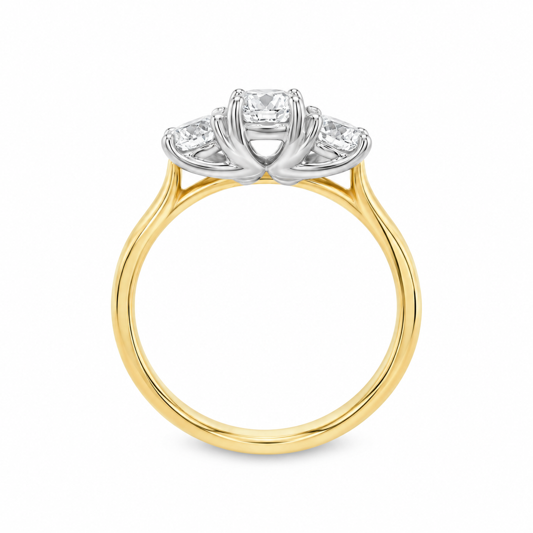 14K Yellow And White Gold 1.15 CTW Diamond Engagement Ring
