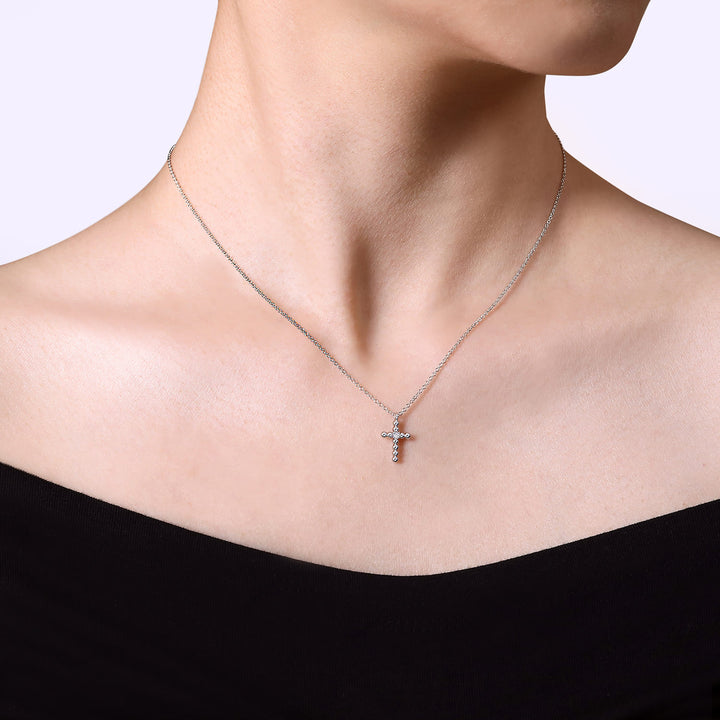 Sterling Silver Gabriel & Co. Bujukan Cross With Diamonds