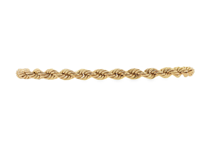Estate - 14K Yellow Gold 7" Rope Chain Bracelet