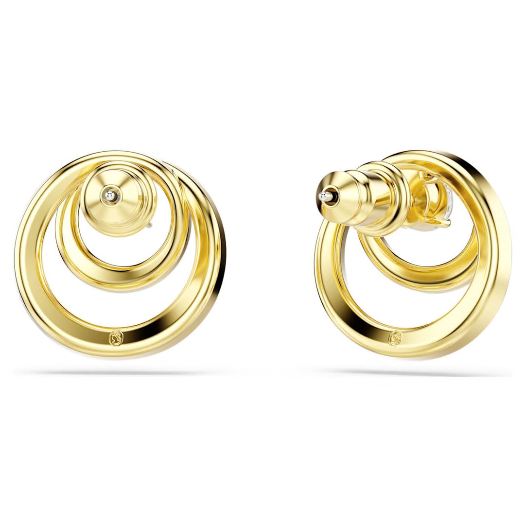 Swarovski Hyperbola Gold-Tone Plated Stud Earrings With Clear Crystals 5740407