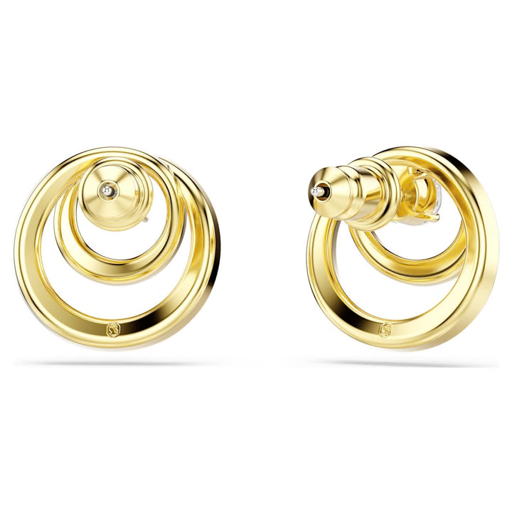Swarovski Hyperbola Gold-Tone Plated Stud Earrings With Clear Crystals 5740407