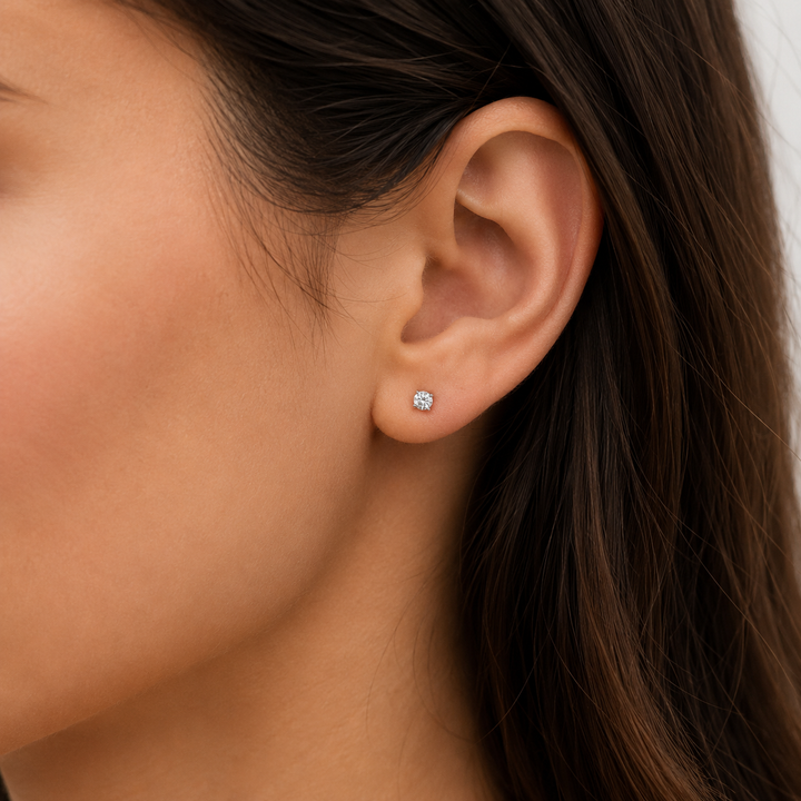 14K White Gold 0.10 CTW Lab Grown Diamond Stud Earrings