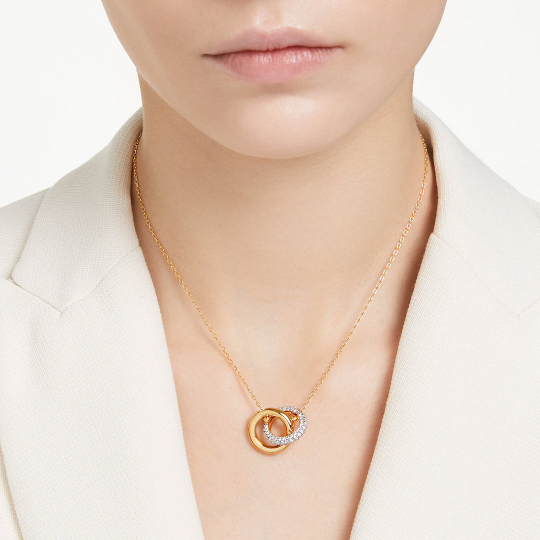 Swarovski Dextera Gold-Tone Plated Necklace With Clear Zirconia's 5668820