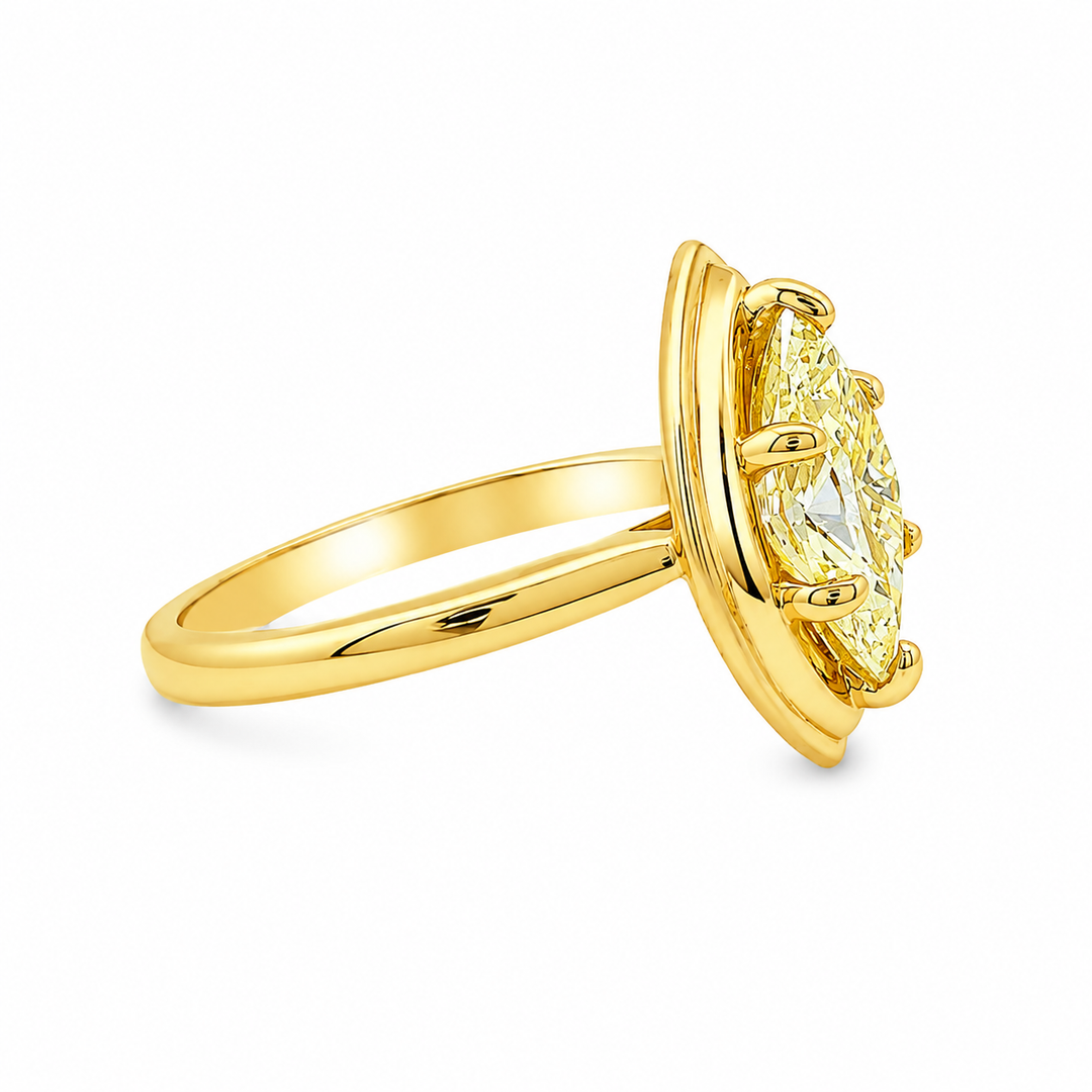14K Yellow Gold Marquise Solitaire Ring Mount