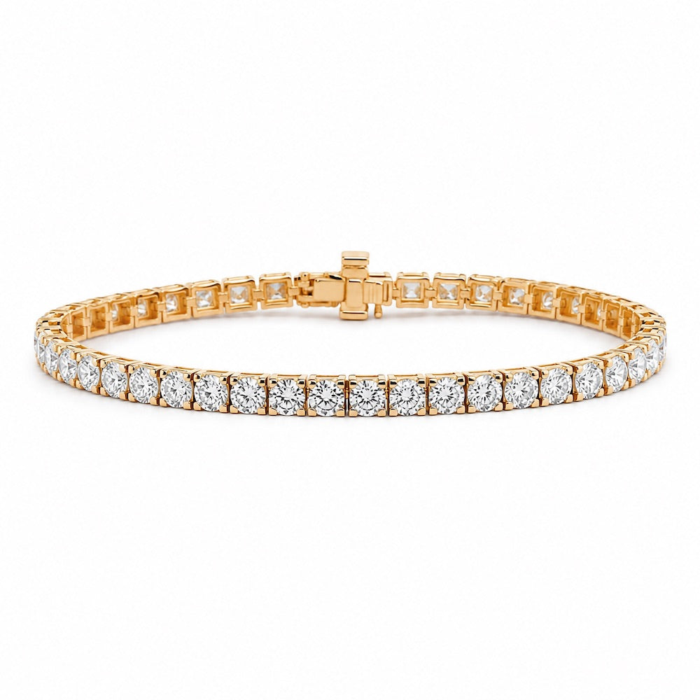 14K Yellow Gold 7.24 CTW LAB Grown Diamond 7" Tennis Bracelet