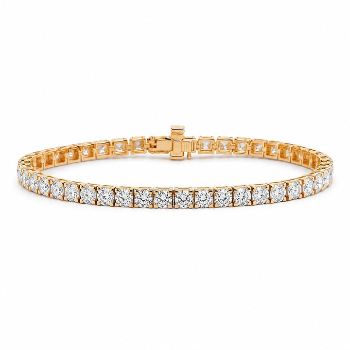 14K Yellow Gold 7.24 CTW LAB Grown Diamond 7" Tennis Bracelet