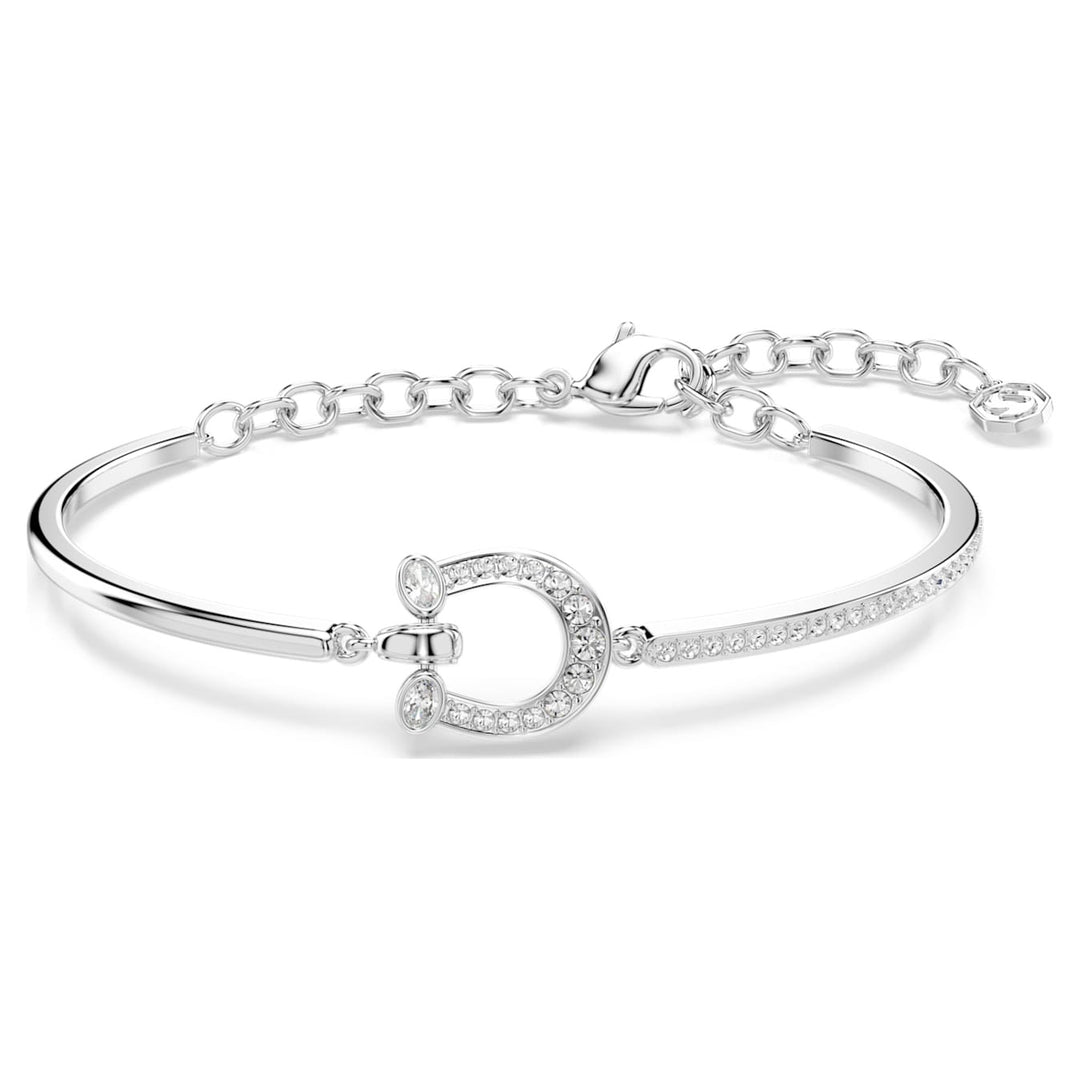 Swarovski Symbolica Rhodium Plated Horseshoe Bangle With Clear Crystals 5746220