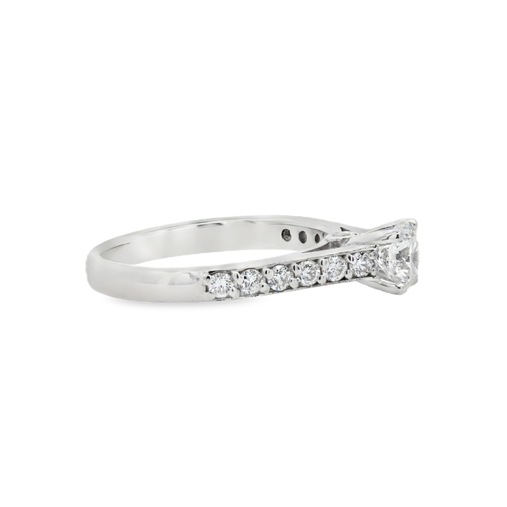 Estate - 14K White Gold 0.82 CTW Diamond Engagement Ring, Size 5.5