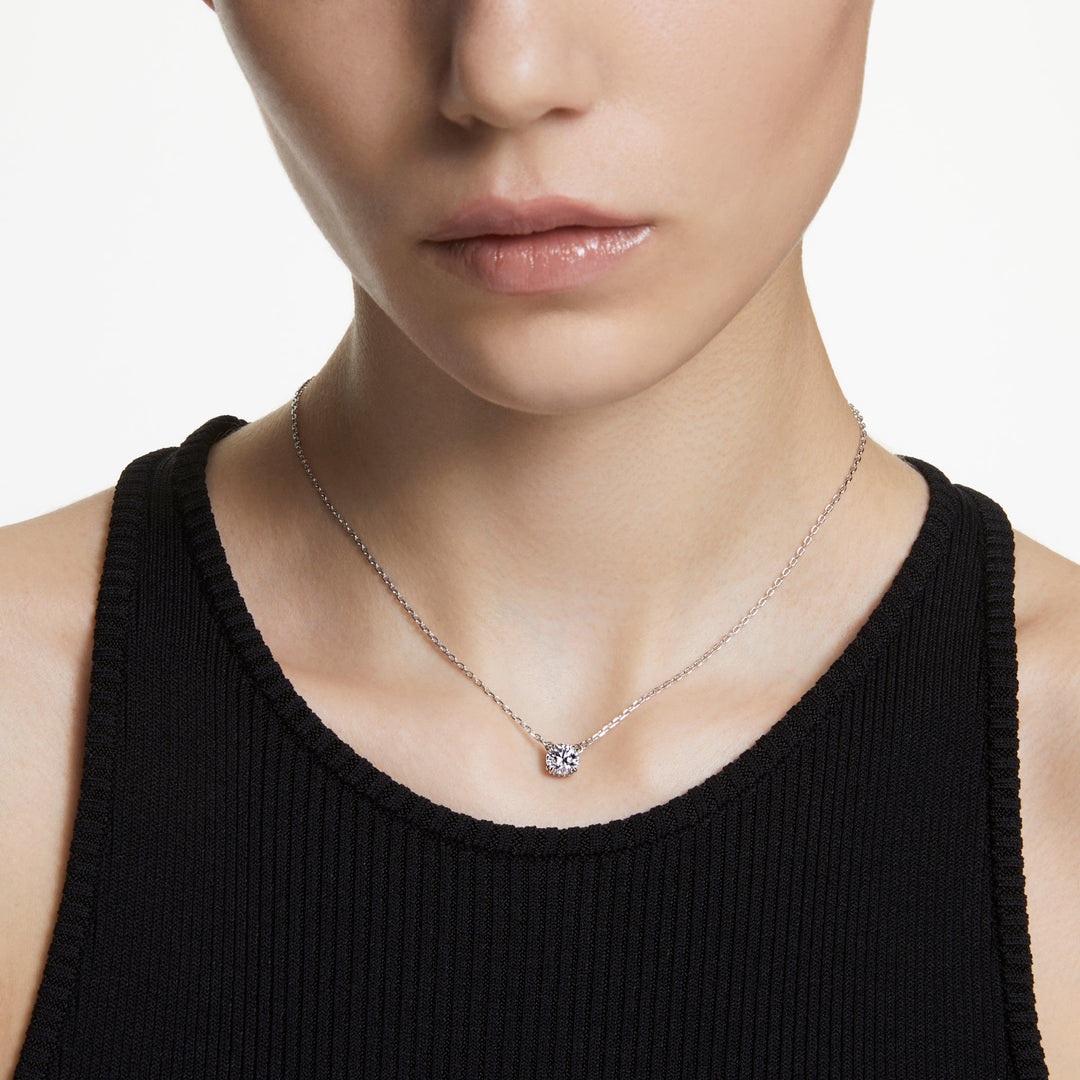 Swarovski Stilla Rhodium Plated Necklace With Clear Zirconia's 5636706