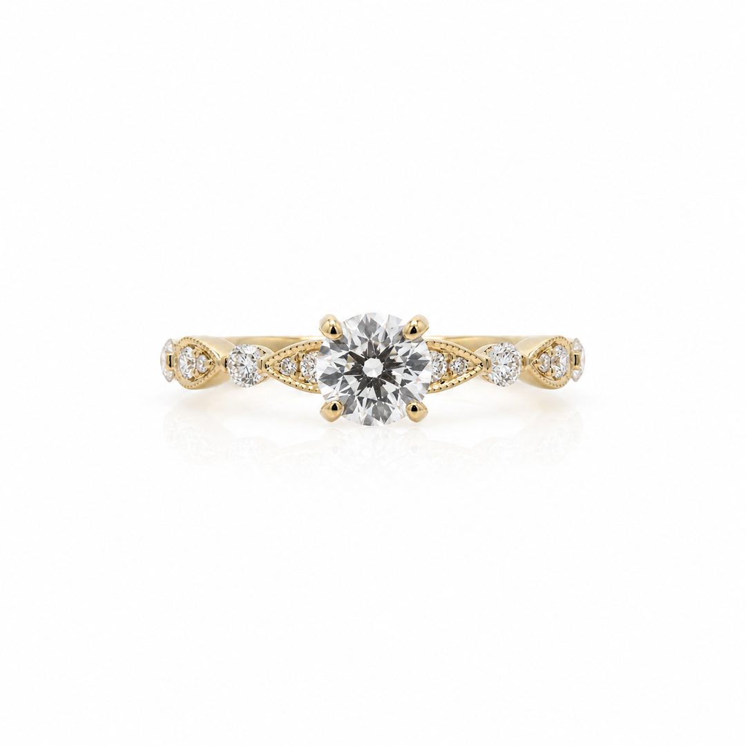 Women's 14K Yellow Gold 0.25 CTW Diamond Semi-Mount Engagement Ring