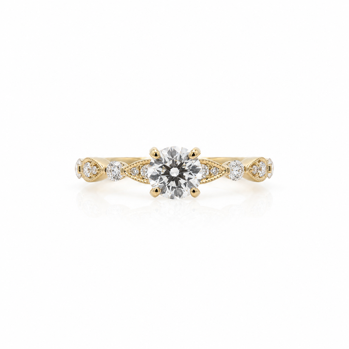 Women's 14K Yellow Gold 0.25 CTW Diamond Semi-Mount Engagement Ring