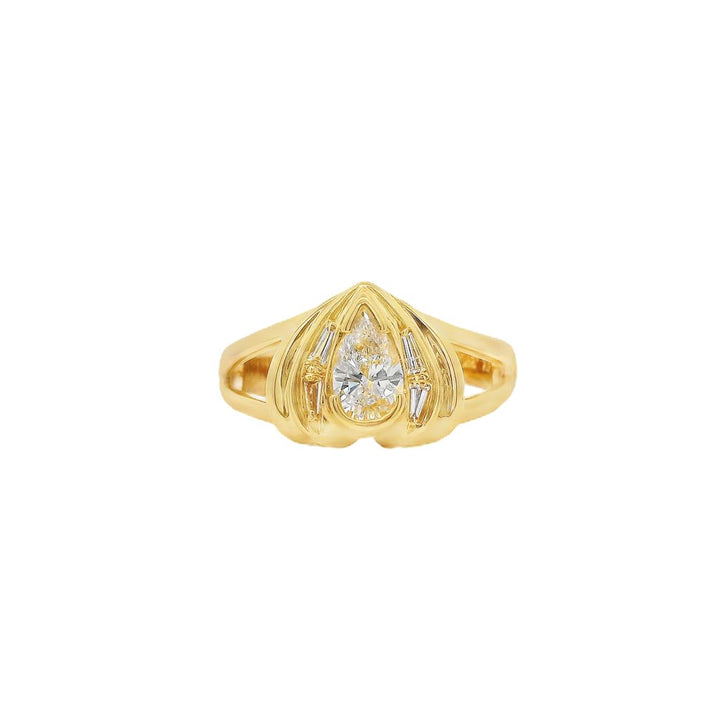 Estate - 18K Yellow Gold 0.62 CTW Diamond Ring, Size 8.25