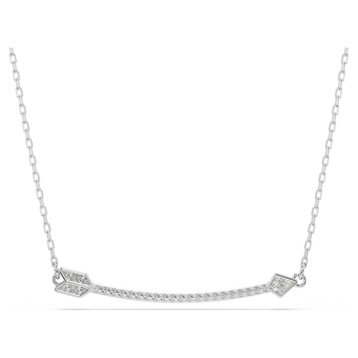 Swarovski Idyllia Rhodium Plated Arrow Necklace With Clear Crystals 5737293
