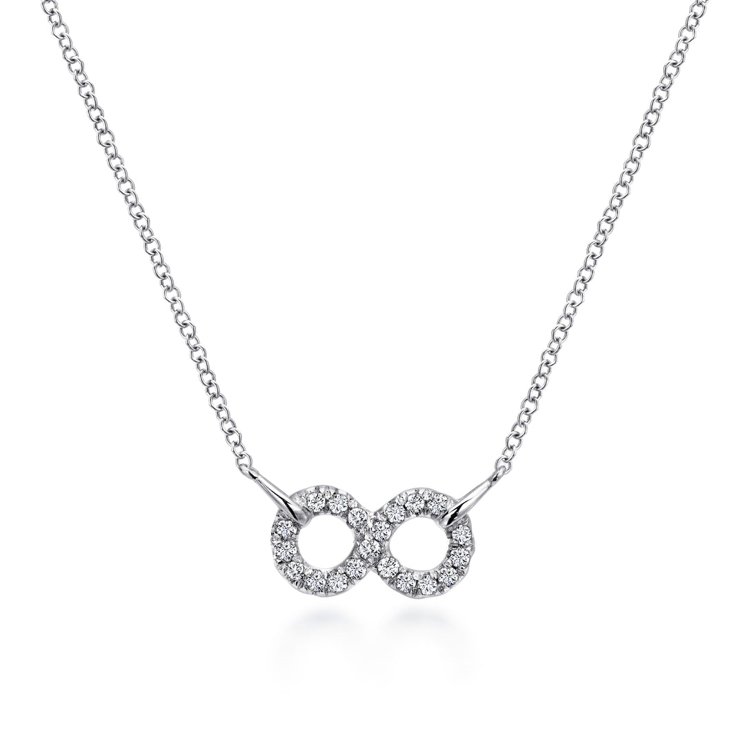 Sterling Silver Gabriel & Co. White Sapphire Infinity Symbol Necklace