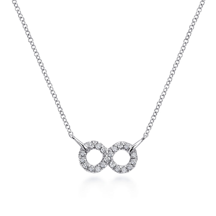 Sterling Silver Gabriel & Co. White Sapphire Infinity Symbol Necklace