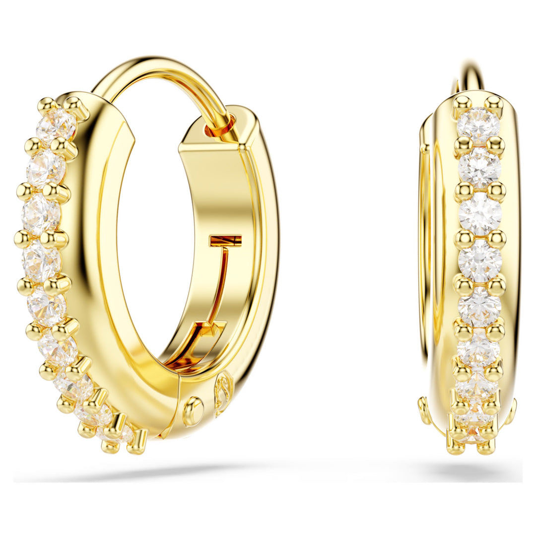Swarovski Matrix Gold-Tone Plated Hoop Earrings With Clear Zirconia's 5697228