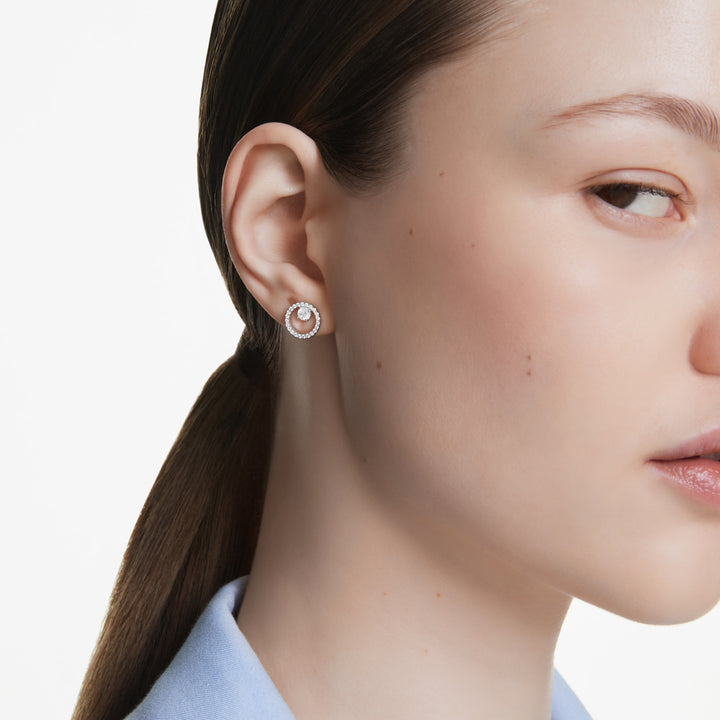 Swarovski Constella Rhodium Plated Stud Earrings With Clear Zirconia's 5692262