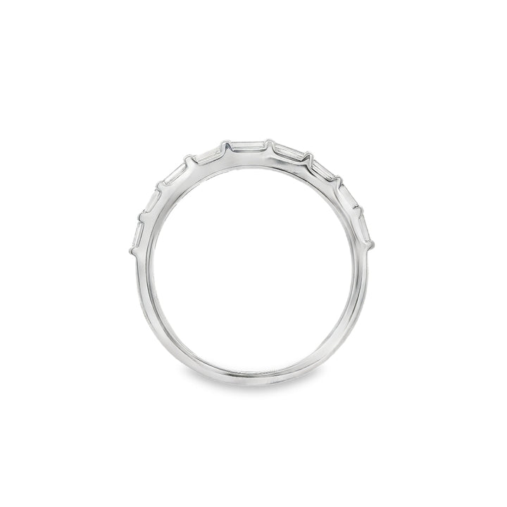 18K White Gold 0.25 CTW Baguette Cut Diamond Women's Wedding Band
