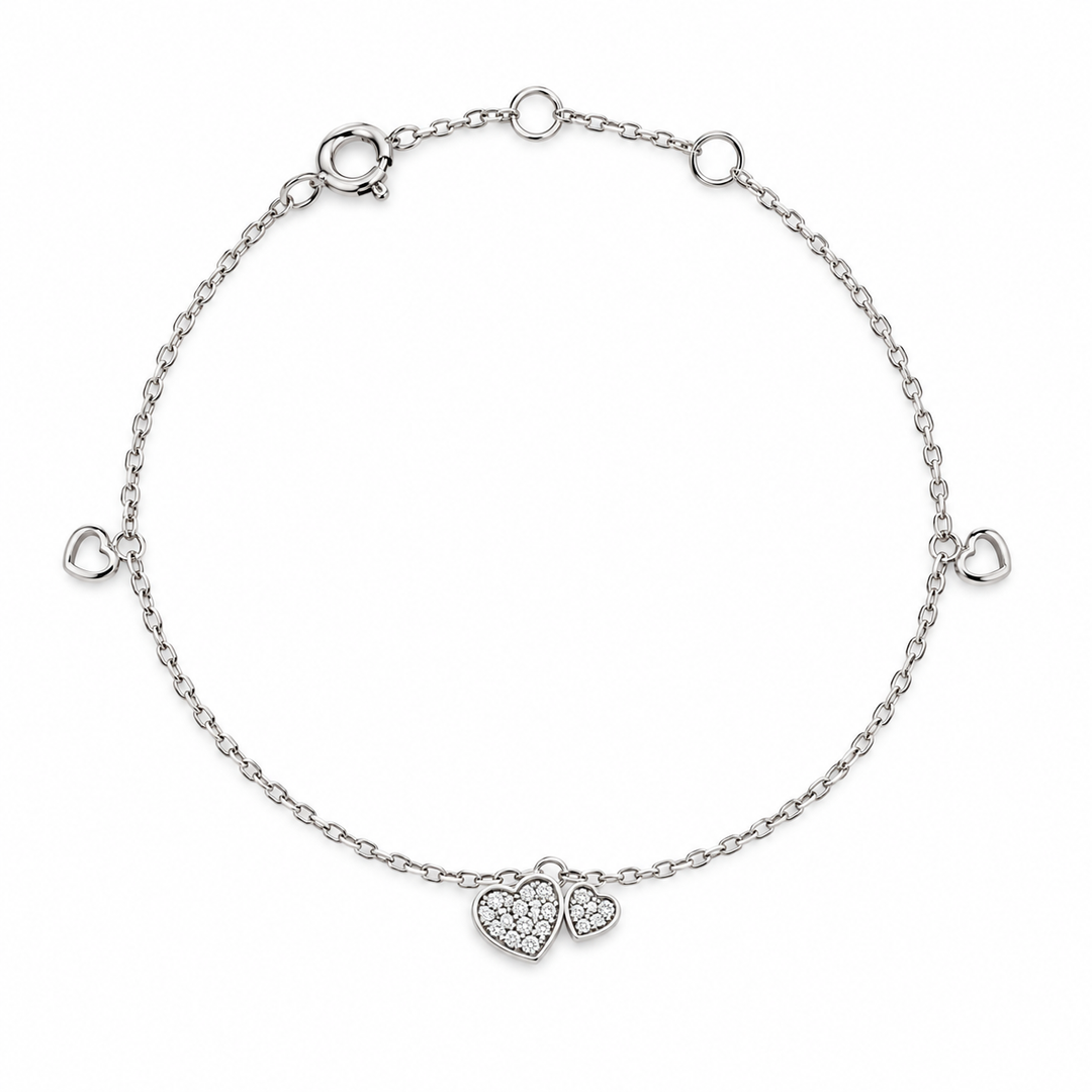 14K White Gold 0.06 CTW Diamond 7" Bracelet