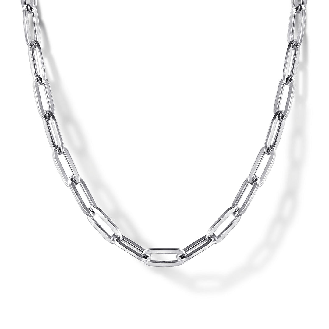 Sterling Silver Gabriel & Co. Medium Polished Paperclip Link 32" Chain