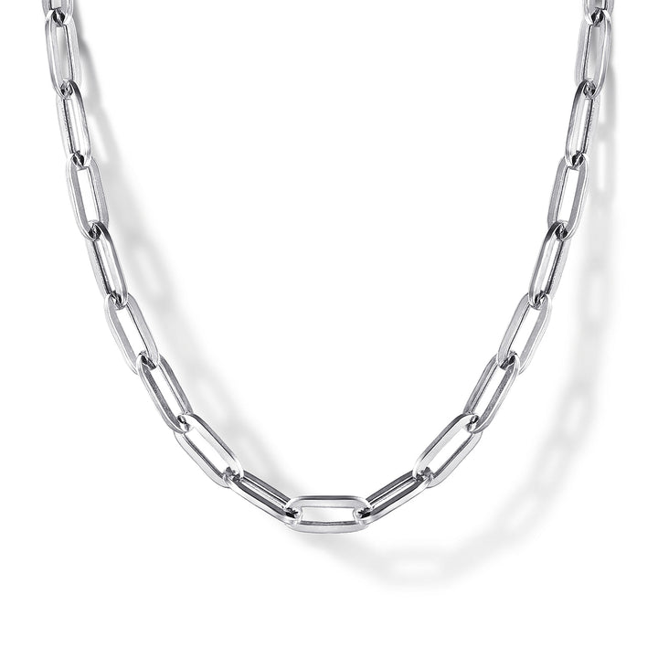 Sterling Silver Gabriel & Co. Medium Polished Paperclip Link 32" Chain