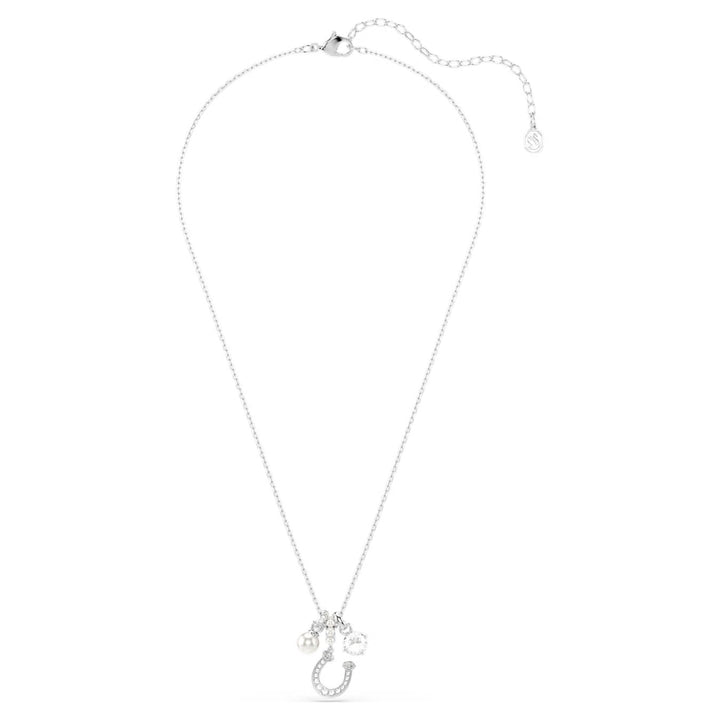 Swarovski Symbolica Rhodium Plated Horseshoe Necklace With Clear Crystal Pearl 5736247