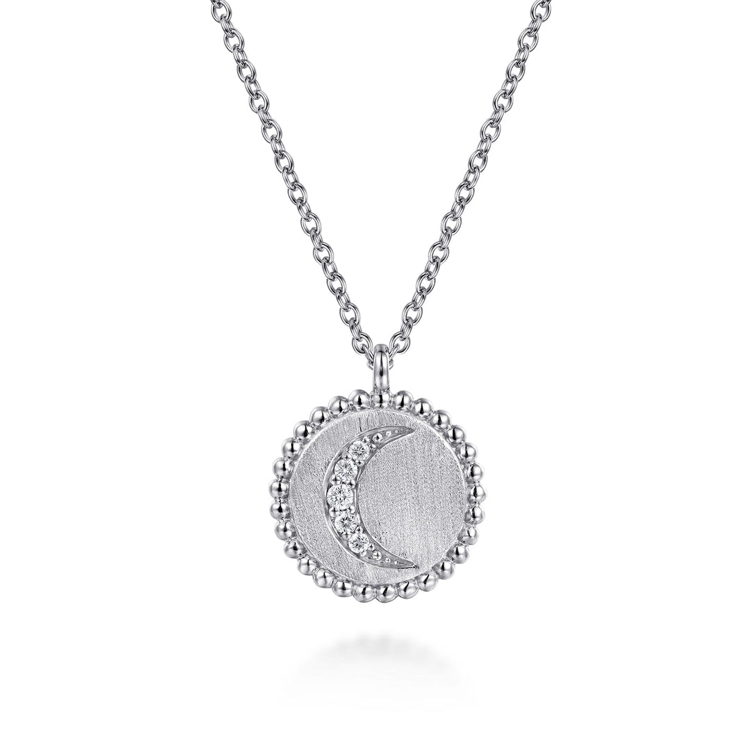 Sterling Silver Gabriel & Co. Diamond Bujukan Moon Medallion Necklace