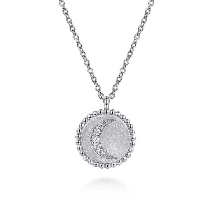 Sterling Silver Gabriel & Co. Diamond Bujukan Moon Medallion Necklace