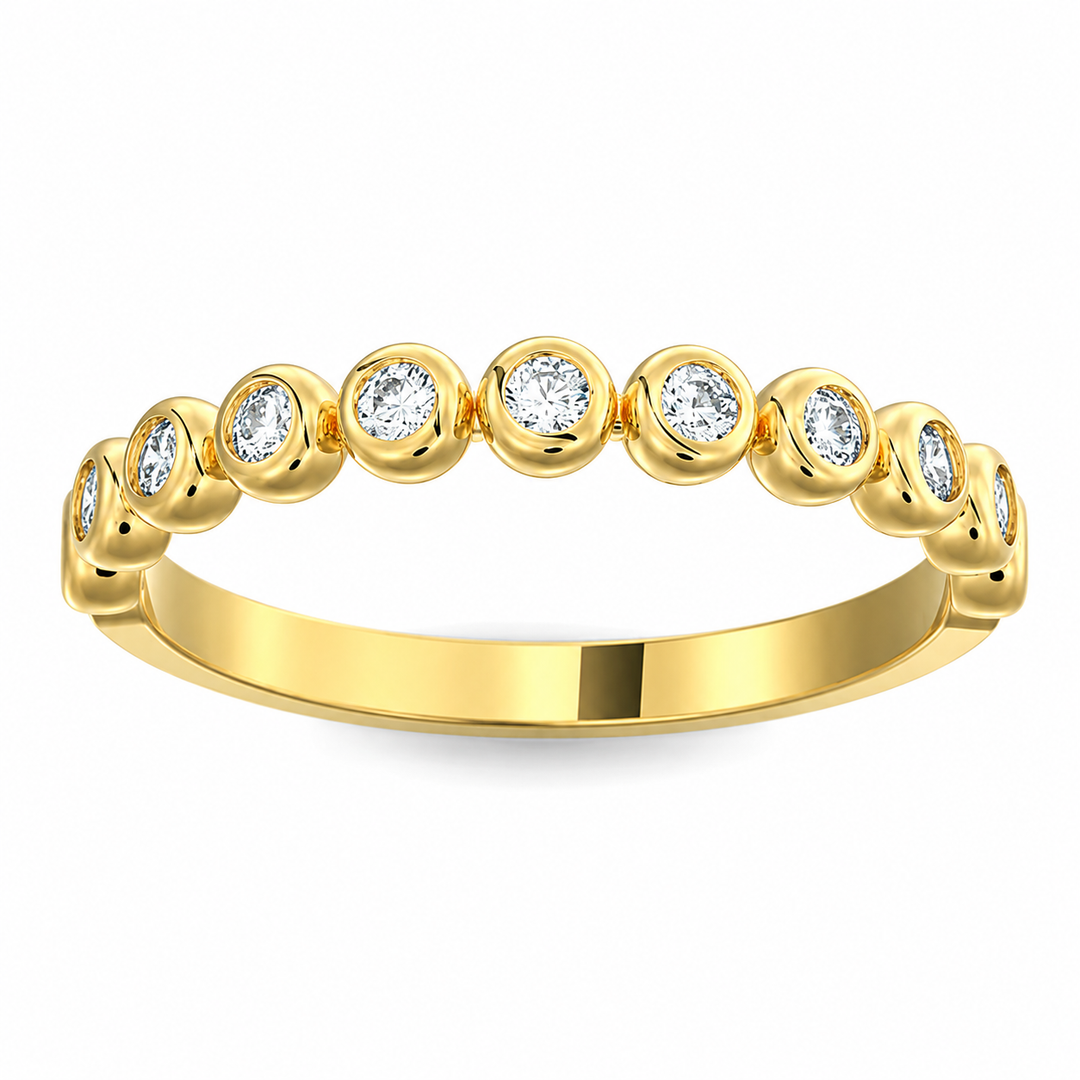 10K Yellow Gold LAB Diamond Women's Wedding Band