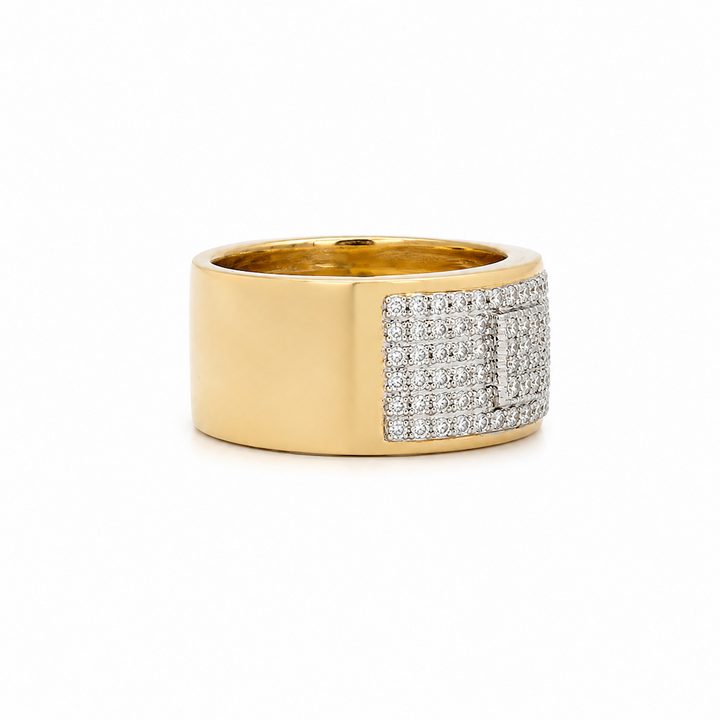 14K Yellow And White Gold 0.44 CTW Diamond Wide Women's Ring