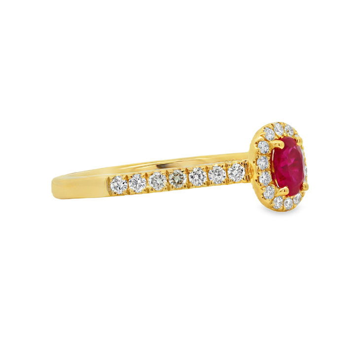 18K Yellow Gold 0.37 CTW Ruby And 0.29 CTW Diamond Ring