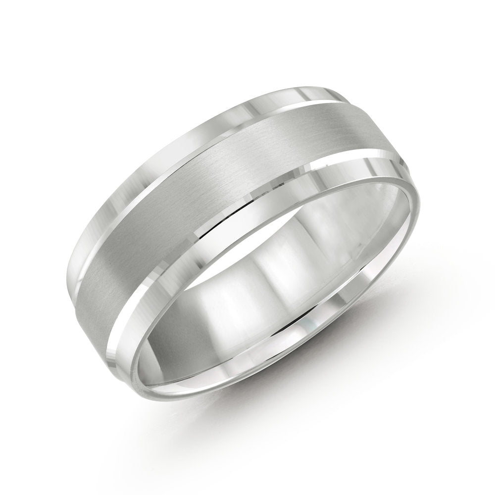 Men's Cobalt Comfort Fit 8mm Stepped Edge Wedding Band Size 11.5