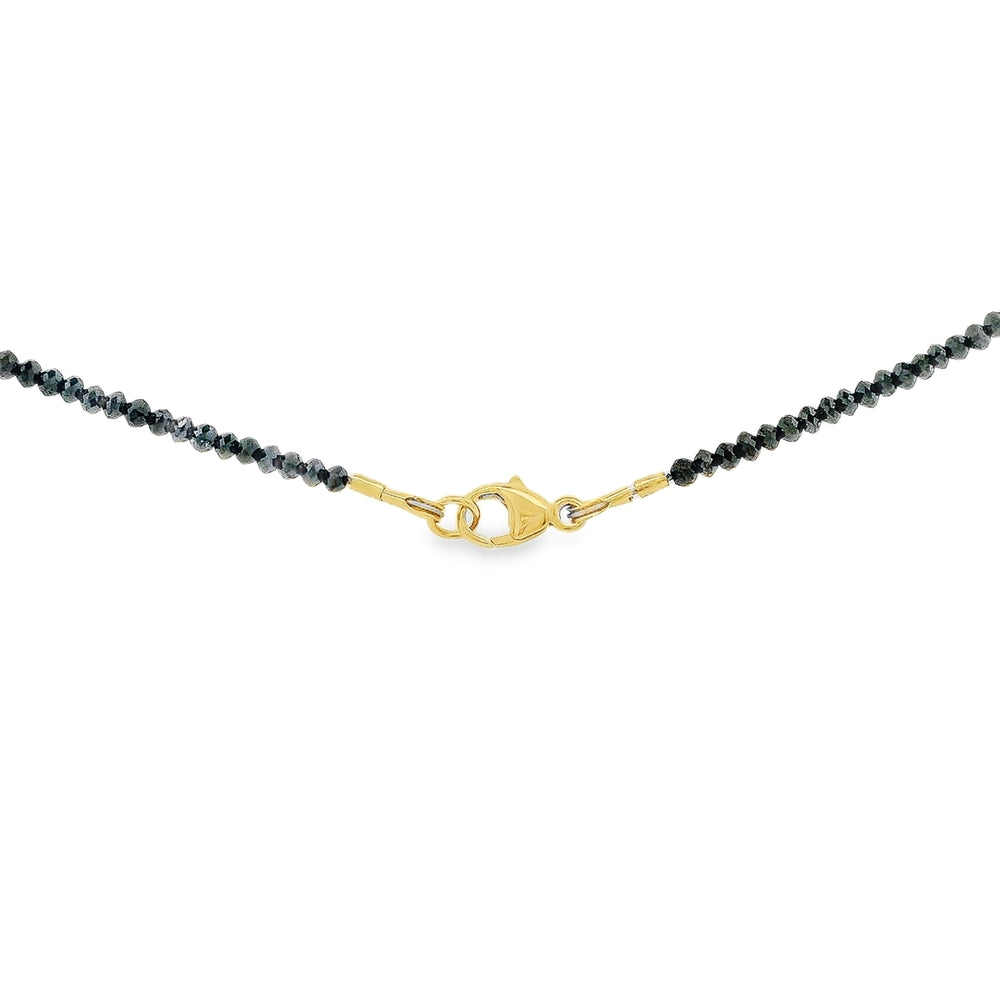 14K Yellow Gold 20.00 CTW Black Diamond Bead 17.5" Necklace