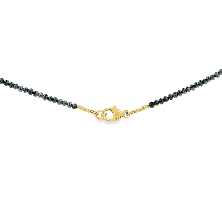 14K Yellow Gold 20.00 CTW Black Diamond Bead 17.5" Necklace